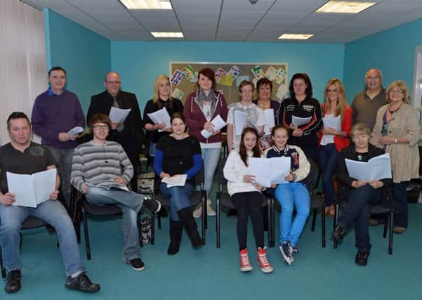 Members of the Dove Drama Group pictured at rehersals for next year's pantomine to celebrate the group's 40th anniversary. INNT 22-042-PSB