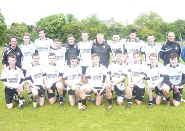 The St. Peter's team before their under-21 match againt local rivals Wolfe Tones.