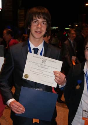 Myles Mitchell, Deputy Head Boy at Limavady Grammar School, won two prizes at the Intel ISEF event in Phoenix, Arizona for his science project.