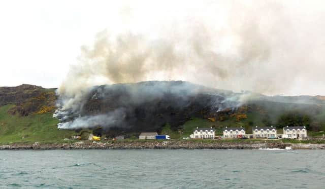 The gorse fire on Rathlin Island. Picture by Kevin McAuley.