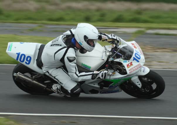 Ballymenas rider Neil Kernahan returned from the TT for the day's racing. Picture: Roy Adams.