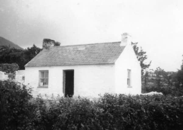 An early 1950s photograph of Herds House, near the base of the Benbradagh Mountain, inhabited then by James and Teresa Heaveron.
