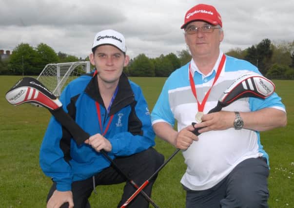 David Warburton along with David Warburton who collected Gold at the Special Olympics Golf Tournament in Cookstown with Birdies Special Olympics Golf Club. INBL2313-GOLF