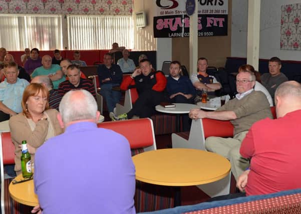 Attendance at the open meeting at Larne FC. INLT 23-020-PSB