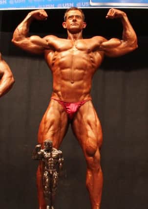 Robert Allen pictured at the NABBA finals in Southport, where he won the Mr Novice UK title.