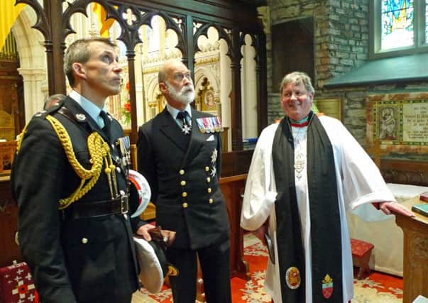 His Royal Highness Prince Michael of Kent was given a conducted tour of the Cathedral by the Dean after the Battle of the A