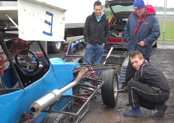 Young Mark Rainey had an audience making sure he changed his Formula 2 wheels right at Ballymena Raceway. INBT 25-908H