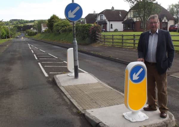 East Antrim MP and MLA Sammy Wilson pictured at a traffic island at Middle Road, Islandmagee, INLT 26-659-CON