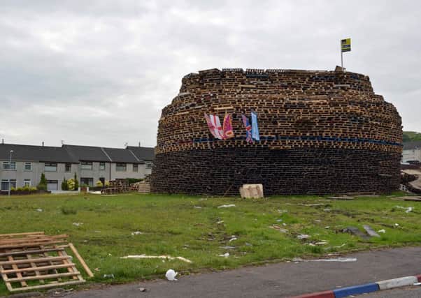 The bonfire in Ballyduff which had to be moved after serious safety concerns. INNT 27-064-PSB