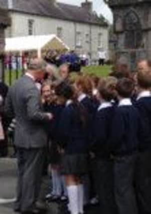 Orchard County Primary School meet Prince Charles at the Moy