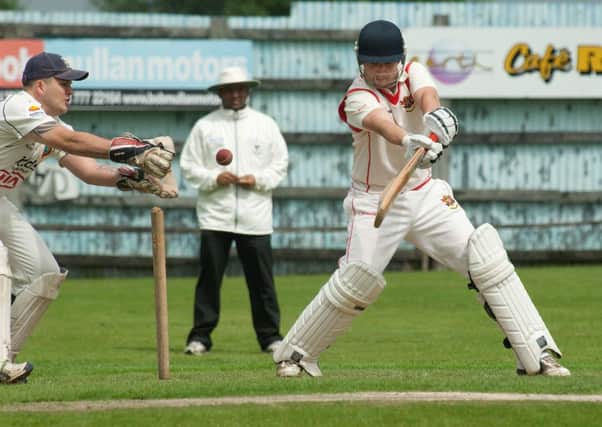 Adam McDaid pictured at the crease for Brigade during their match against Eglinton at Beechgrove. INLS2713-123KM