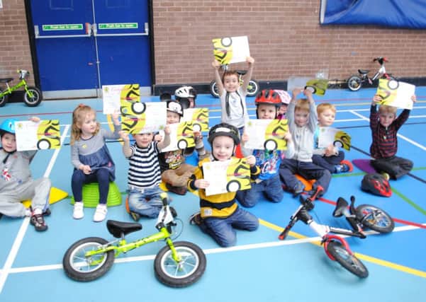 Children on the bikeability course.