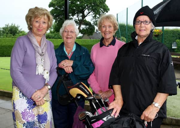 Ballymena Golf Club Lady Captain Mary Kearney, is pictured with Marjorie O'Hara, Colette Delargy and Yvonne Fullerton, during Lady Captains Day. INBT27-221AC