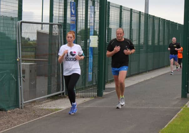 Taking part in the Park Run at Mid Ulster Sports Arena
