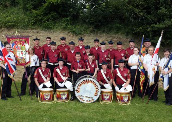 Members of Craigywarren Flute Band who celebrated their 100th anniversary at the twelfth in Ballymena. INBT29-243AC