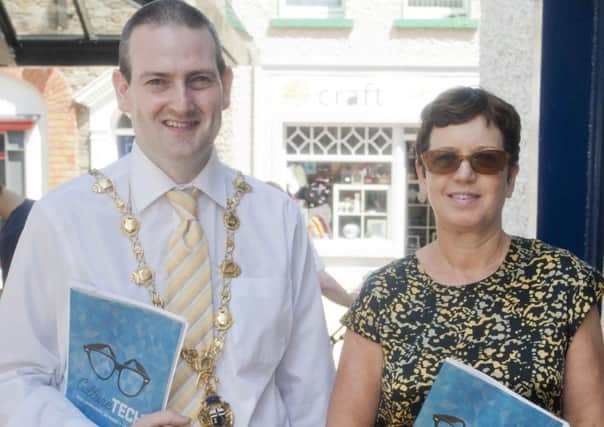 The Mayor Martin Reilly pictured with June Coates (Seagate) at the Craft Village, at the launch of the Culture Tech.