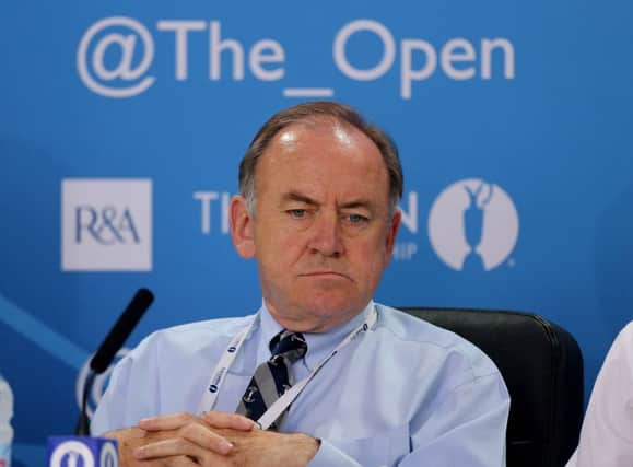 R&A Chief Executive Peter Dawson a press conference during practice day four for the 2013 Open Championship at Muirfield Golf Club, East Lothian. PRESS ASSOCIATION Photo. Picture date: Wednesday July 17, 2013. See PA story GOLF Open. Photo credit should read: Peter Byrne/PA Wire. RESTRICTIONS: Use subject to restrictions. Editorial use only. No commercial use. The Open Championship logo and prominent link to The Open website (www.TheOpen.com) to be included with published material. Call 44 (0)1158 447447 for further information.