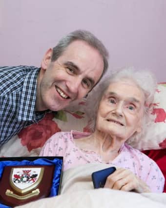 Cassie Gillen celebrated her 103rd birthday with nephew Brian Rolston. INNT 30-427-RM