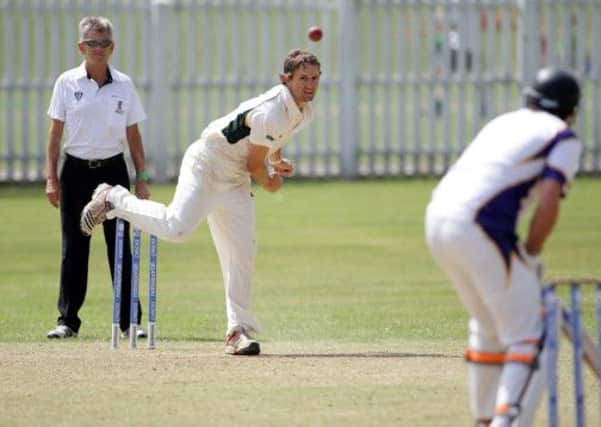 Craig Ervine bowling for Lisburn during Saturday's match against Instonians, at Wallace Park. US1330-510cd