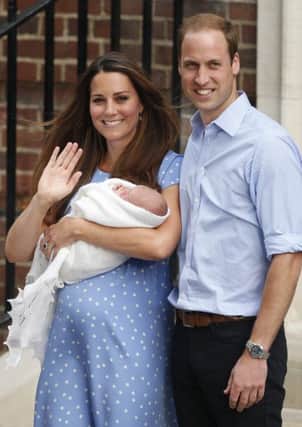 The Duke and Duchess of Cambridge and their new son