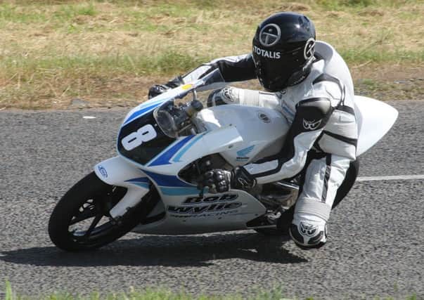 Christian Elkin, on Bob Wylie's Moto3 bike, took a win first time out at Armoy. Picture: Roy Adams.