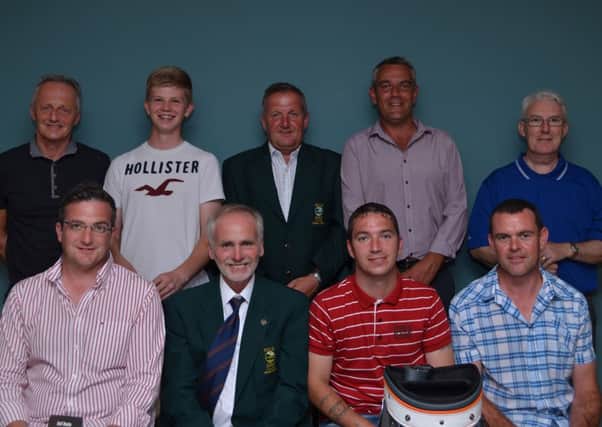 Pictured are prize winners from the Presidents Day presentation at Foyle. Front row left to right: Marc Power (second), Mr Rob Gallagher (President), Martin Tracey (Winner), Stephen Cassidy (third). Back row left to right: Terry Houston (Visitor), Darragh Glynn (Juvenile), Mr George Fitzpatrick (Captain) Damian McColgan (fourth) and Danny McCay (Category 2).
