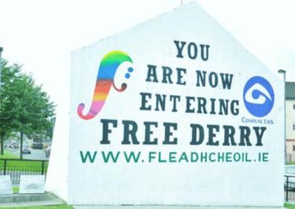 Free Derry Corner has been repainted to welcome the Fleadh. (0208MM21)