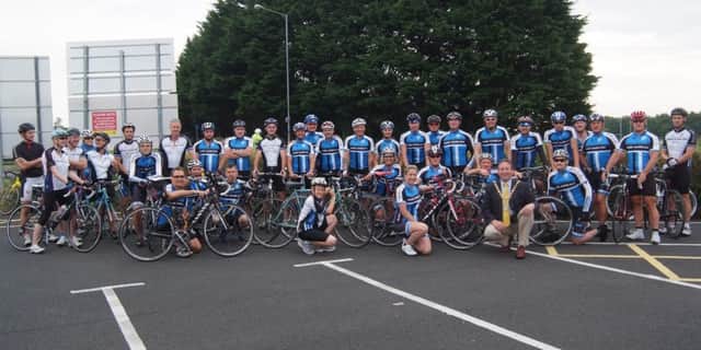 Pictured with the Mayor David Harding at the start of the Charity Bike Run are members of the Bann Wheelers
INCR 31 410 MP