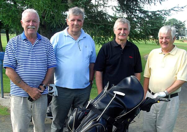 Ian Lecky, Andy Gardner, Stephen Surgenor and Campbell Waide out on the Ballymena Golf Club course. INBT 31-933H