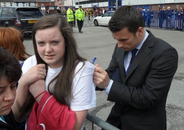 Everton's Seamus Coleman signs autographs for young people from Donegal