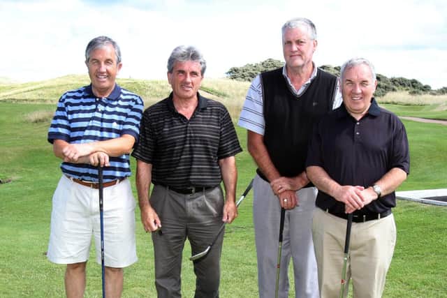 Rodney Magee, Barry Magee, Richard Millar and Geoffrey Magee pictured before their round at Rathmore Golf Club on Sunday.