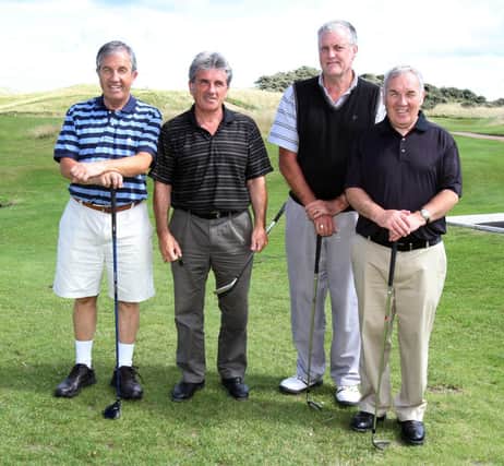 Rodney Magee, Barry Magee, Richard Millar and Geoffrey Magee pictured before their round at Rathmore Golf Club on Sunday.