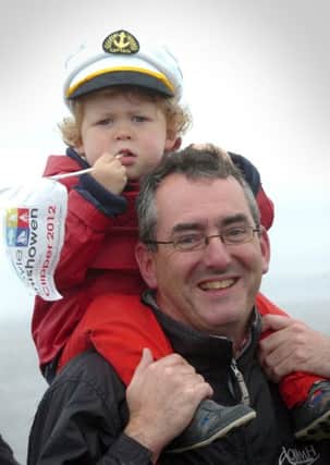 Teddy Friel had a great vantage point to watch the Clipper race with dad David in 2012.