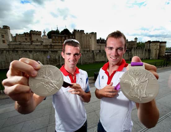 Presseye Northern Ireland - 07th August 2012 Mandatory Credit - Photo-William Cherry/Presseye

London 2012 Olympic Games - Medals

Northern Ireland's Olympic rowers Richard and Peter Chambers with the silver medals which they won in the London 2012 Olympic Games lightweight fours rowing.