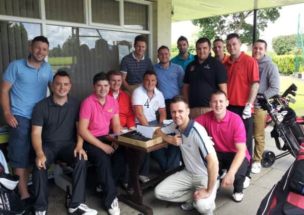 Players and officials of Harryville Homers FC, pictured at the club's recent golf day.