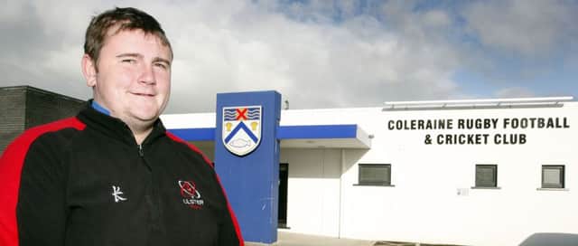 COMMUNITY FOCUS...Daniel McAuley, Community Rugby Officer, at Coleraine Rugby Club. CR40-192pl
