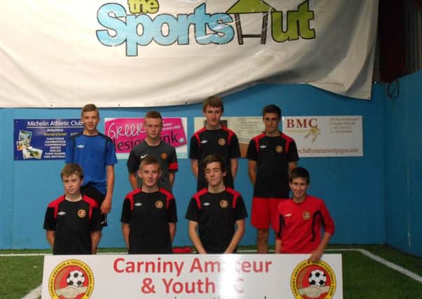 Carniny Youth Under 15s who took part in the club's sponsored day of football at the Sports Hut.