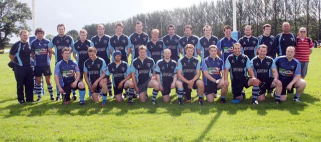 Ballymoney Rugby Club pictured prior to taking on Ballyclare in a friendly at Kilraughts Road on Saturday.INBM34-13 151L