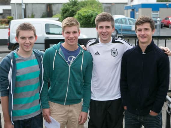 Ballyclare High School's Johnny Nesbitt and Stuart Herron each received four A grades, while both Jordan Barr and Conor Moore achieved three A grades and a B. INNT 34-406-RM