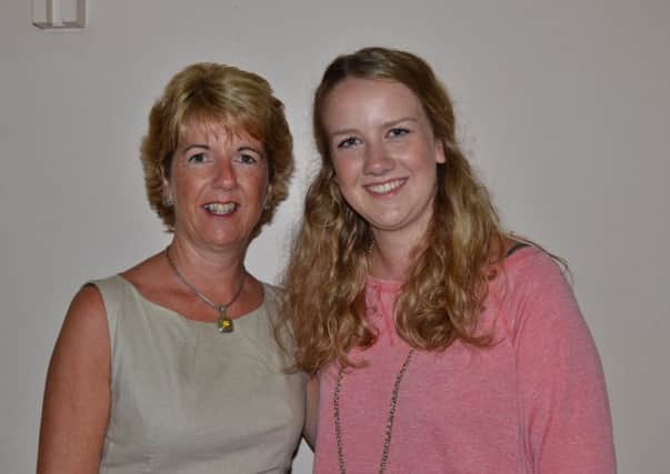 One of Laurelhill Community College's top GCSE acheivers Shannon Boyd and Mrs Boyd.