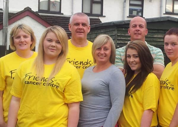 The Coleraine group who'll be tackling the 'Slieve Donard Challenge' in aid of Friends of the Cancer Centre are (back row, l-r) Marion Fleming, Terry Morgan, Damien Donnelly, (front row) Terri Ann Fleming, Debbie Calhoun, Leah Millar and Tamara Fleming. INCR35-108(S)