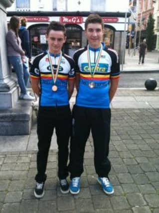 Ballymoney's Ciaran McFadden and Ryan Orr at the Irish championships.
