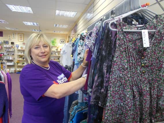 Ballyclare Hospice shop volunteer, Diane Hurst is appealing for people to join her and volunteer in the shop. INLT 35-611-CON
