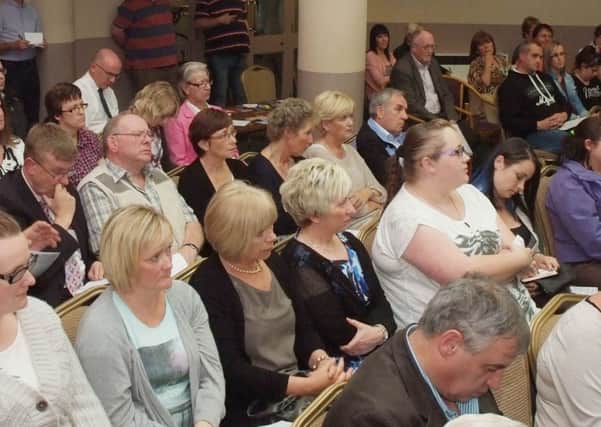 Some of the audience who attended the public meeting on the DVA jobs at the Lodge Hotel, Coleraine. INCR37-125KM