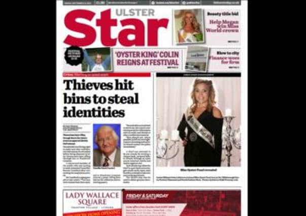Ulster Star front page 13-09-13