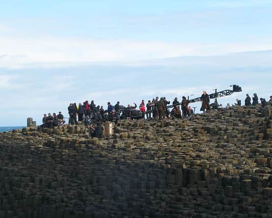 Filming at the Giant's Causeway for 'Dracula'.