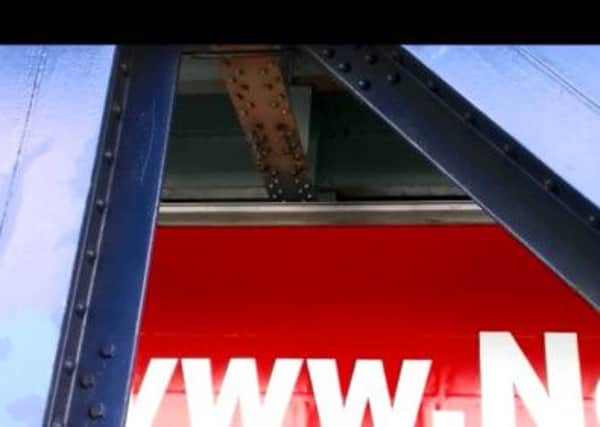 A lorry stuck on the lower deck of Craigavon Bridge on Friday 13.