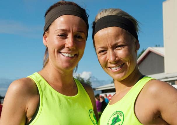 Claire McLaughlin and Louise Friel were pictured before the start of Sunday's race. INLS3713-173KM