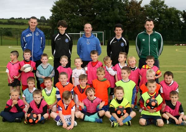 Some of the children who attended the first night of the Northend United Youth football development centre. INBT39-209AC