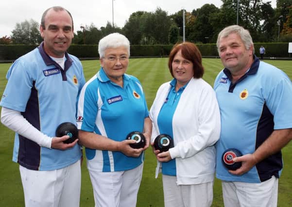 Mixed pairs finalist at Ballymena Bowling Club George Graham, Jean Rainey, Linda McCullough and Danny McCullough. INBT39-229AC
